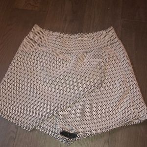 black and white patterned skort